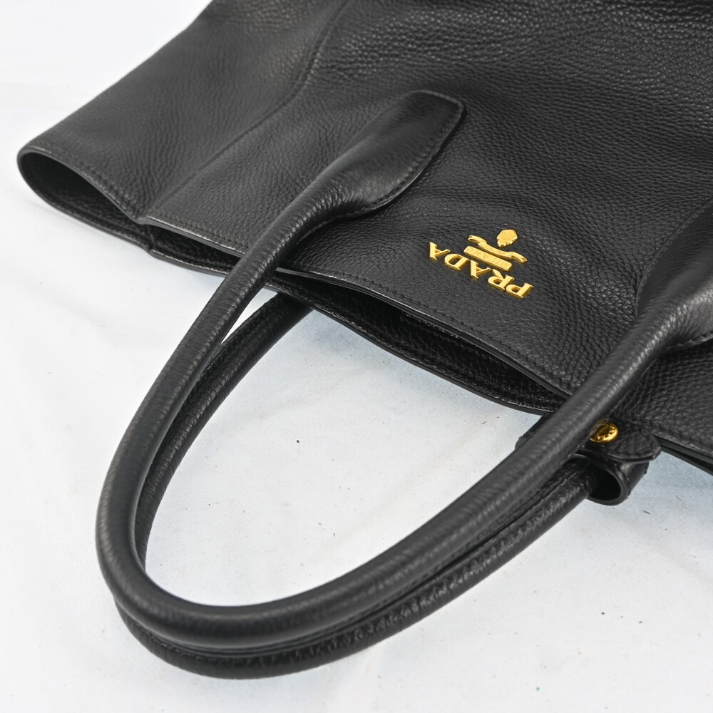 Auth Prada Logos Leather Hand Bag Black #259303P53B - Picture 14 of 15